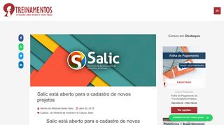 
                            6. Salic está aberto para o cadastro de novos projetos | I9 …