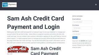 
                            3. Sam Ash Credit Card Payment and Login