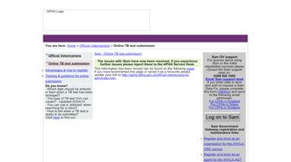 
                            5. Sam - Online TB Test submission - apha.defra.gov.uk