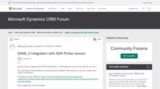 
                            4. SAML 2 integration with ADX Portal version - Microsoft ...