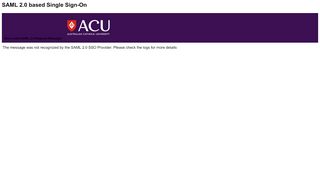 
                            3. SAML 2.0 based Single Sign-On - sso.acu.edu.au