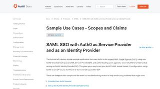 
                            7. SAML SSO with Auth0 as Service Provider and as an Identity ...