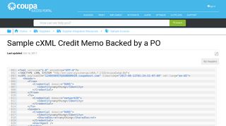 
                            9. Sample cXML Credit Memo Backed by a PO - Coupa Success Portal