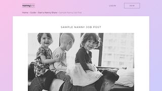 
                            8. Sample Nanny Job Post | Nanny Lane