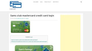
                            9. Sams club mastercard credit card login - Credit card