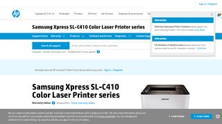 
                            3. Samsung Xpress SL-C410 Color Laser Printer series | HP ...