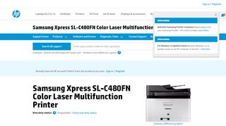 
                            2. Samsung Xpress SL-C480FN Color Laser ... - HP Support