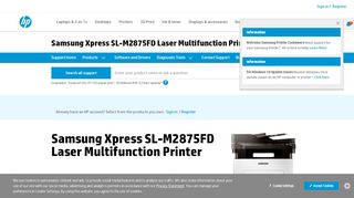 
                            2. Samsung Xpress SL-M2875FD Laser ... - HP Support