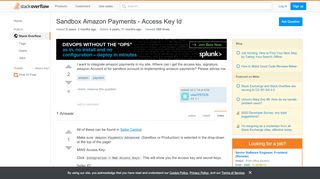 
                            5. Sandbox Amazon Payments - Access Key Id - Stack Overflow