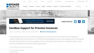 
                            8. Sandbox Support for Preview Instances – PowerObjects ...