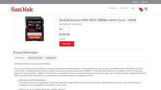 
                            7. SanDisk Extreme PRO SDXC 300MB/s UHS-II Card - 128GB