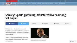 
                            7. Sankey: Sports gambling, transfer waivers among SEC topics | WREG ...