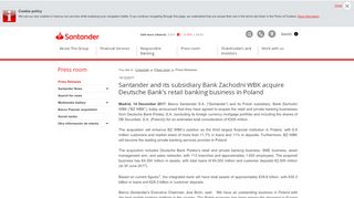 
                            7. Santander and its subsidiary Bank Zachodni WBK acquire ...