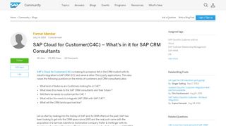 
                            5. SAP Cloud for Customer(C4C) – What’s in it for SAP CRM ...