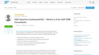 
                            9. SAP Cloud for Customer(C4C) – What’s in it for SAP …