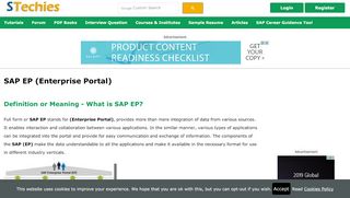 
                            10. SAP EP (Enterprise Portal) - STechies