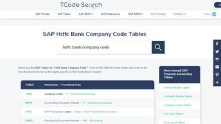 
                            5. SAP Hdfc Bank Company Code Tables - tcodesearch.com