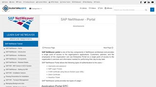 
                            4. SAP NetWeaver - Portal - TutorialsPoint