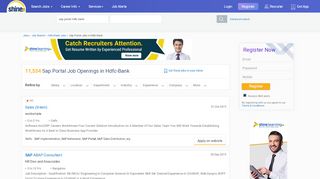 
                            3. Sap Portal Job Openings in Hdfc-Bank - shine.com