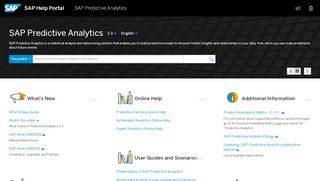 
                            4. SAP Predictive Analytics - SAP Help Portal