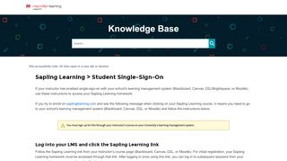 
                            8. Sapling Learning > Student Single-Sign-On