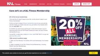 
                            6. Save 20% on a KAL Fitness Membership