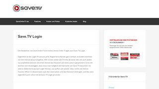 
                            3. Save.TV Login › SaveOnlineTV.de