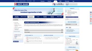 
                            1. SAVINGS ASSURANCE PLAN - HDFC Bank