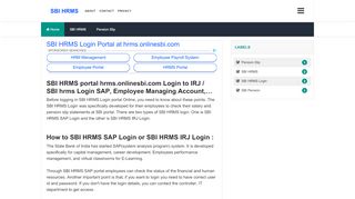 
                            10. SBI HRMS Login Portal at hrms.onlinesbi.com