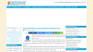 
                            5. SBI launches Online Customer Acquisition Solution for loans