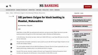 
                            6. SBI partners Oxigen for kiosk banking in Mumbai, Maharashtra