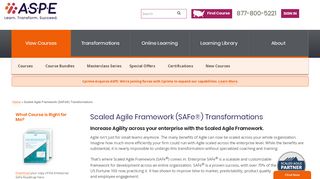 
                            5. Scaled Agile (SAFe® 4.6) Certification | ASPE Training