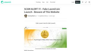 
                            1. SCAM ALERT !!! - Fake LaxmiCoin Launch - Beware of This ...