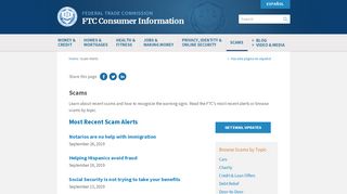 
                            3. Scam Alerts | Consumer Information