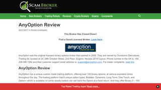 
                            5. Scam Broker Investigator • AnyOption Review