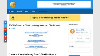 
                            5. [SCAM] Iwex - Cloud mining free 200 Ghs Bonus - Earn Free ...