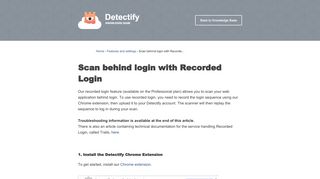 
                            6. Scan behind login with Recorded Login - Detectify
