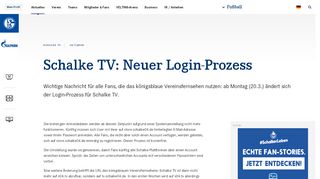 
                            5. Schalke TV: Neuer Login-Prozess - Fußball - Schalke 04