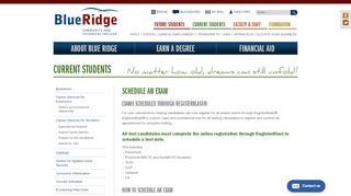 
                            7. Schedule an Exam - Blue Ridge Community and Technical College