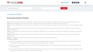 
                            7. Schedule Option Detail - Macy’s Jobs