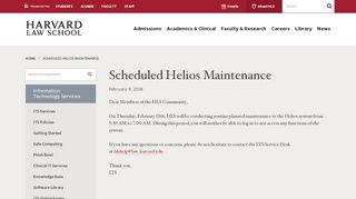 
                            4. Scheduled Helios Maintenance | Harvard Law School