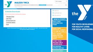 
                            3. Schedules - Malden YMCA