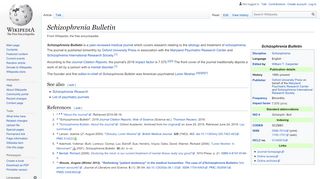 
                            1. Schizophrenia Bulletin - Wikipedia