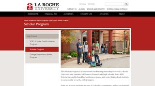 
                            7. Scholar Program | La Roche University