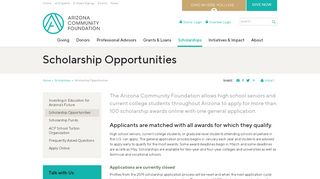 
                            4. Scholarship Opportunities - Arizona Community Foundation