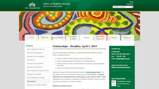 
                            8. Scholarships - Office of Disability Services - UNC Charlotte
