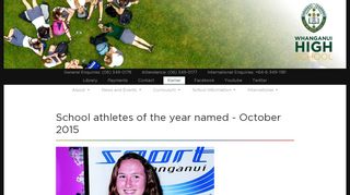 
                            8. School athletes of the year named - October 2015 | Whanganui High ...