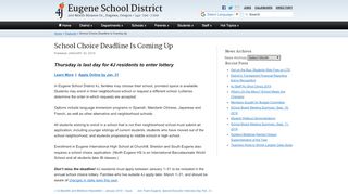 
                            8. School Choice Deadline Is Coming Up - Eugene School District 4J