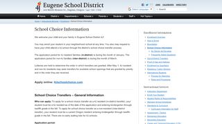 
                            3. School Choice Information - Eugene School District 4J