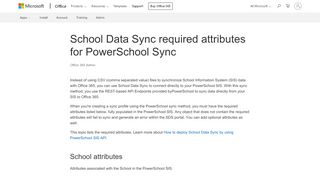 
                            5. School Data Sync required attributes for PowerSchool Sync - Office 365